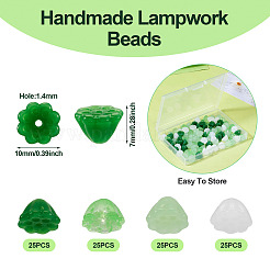 100шт 4 цвета бусины лэмпворк ручной работы&nbsp;LAMP-TA0001-24