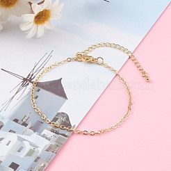 Латунные кабельные цепи браслеты&nbsp;BJEW-JB06059