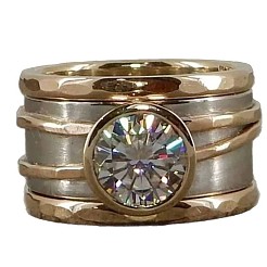 Кольца из цинкового сплава с прозрачным кубическим цирконием для мужчин&nbsp;FS-WGA03B7-02