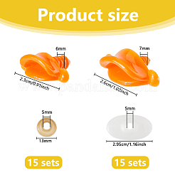 30 пакет 2 стиля пластиковый рот для куклы&nbsp;DIY-DC0003-80