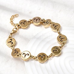 12 bracelet à maillons en acier inoxydable 304 Constellations&nbsp;BJEW-I239-01G-06