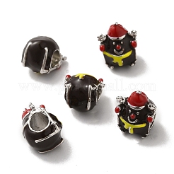 Thème de noël alliage émail perles européennes&nbsp;PALLOY-D058-01P-06