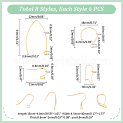 48 шт. 8 крючка для сережек из нержавеющей стали 304&nbsp;STAS-UN0022-81