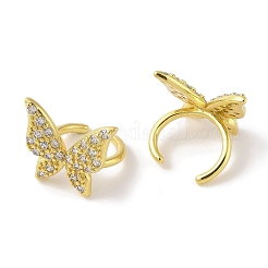 Латунные серьги-манжеты из прозрачного кубического циркония&nbsp;EJEW-I305-26G