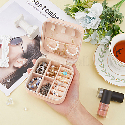 Квадратная коробка на молнии из ПВХ с ворсом для хранения ювелирных изделий&nbsp;CON-WH0099-03A