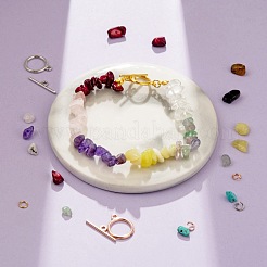 Kits de fabricación de pulseras de cuentas de chip de piedra mixta de diy&nbsp;DIY-FS0002-17