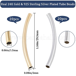 40шт 2 цвета латунные бусины трубки&nbsp;KK-CN0002-91