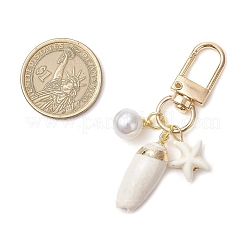 Подвеска в виде спиральной ракушки и синтетической бирюзы в виде морской звезды&nbsp;HJEW-JM03171