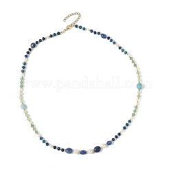 Colliers de perles composées de pierres précieuses mélangées et de perles d'eau douce naturelles&nbsp;NJEW-JN06468-03