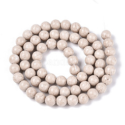 Крашеные бисер пряди природного ископаемого&nbsp;G-T139-6mm-66A