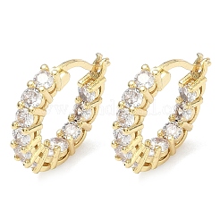 Латунные серьги-кольца из прозрачного кубического циркония&nbsp;EJEW-C181-02G