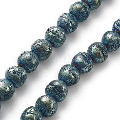 Galvanisierte natürliche Lavasteinperlenstränge&nbsp;G-A251-D01-01A