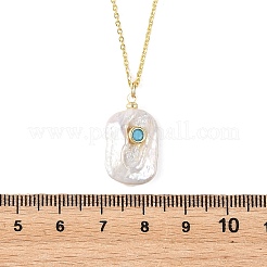 Colliers avec pendentif en perle baroque naturelle keshi et chaîne en laiton&nbsp;NJEW-JN06530