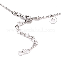 Collane con ciondolo a forma di stella in acciaio inossidabile 304 anti-ossidazione e tonde piatte&nbsp;NJEW-JN03196