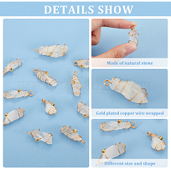 12 шт. подвески из натуральной кварцевой медной проволоки с кристаллами&nbsp;PALLOY-FG0001-02A