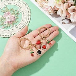 Брелок для ключей ко дню святого валентина из сплава со стразами&nbsp;KEYC-YW00184