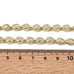 Colliers de tennis géométriques en laiton sertis de micro-pavés de zircone cubique&nbsp;NJEW-C121-02B-G