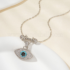 Элегантные винтажные латунные ожерелья с подвеской в виде глаза из разноцветных блестящих кубических цирконий для женщин&nbsp;MM8596-2