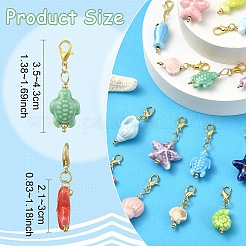 15 шт. подвесные украшения ручной работы из фарфора с морской тематикой&nbsp;HJEW-YW00237