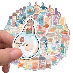 50 Uds botella de bebida de dibujos animados pegatina adhesiva de pvc impermeable&nbsp;OFST-PW0005-20