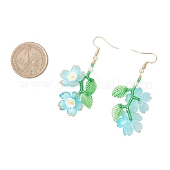 Boucles d'oreilles pendantes en forme de fleur en acrylique&nbsp;EJEW-MZ00588-03