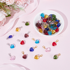 56 pendentif décoratif en verre à facettes en forme de cœur&nbsp;HJEW-HY00153