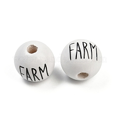 Perles européennes en bois peint&nbsp;WOOD-F017-09A