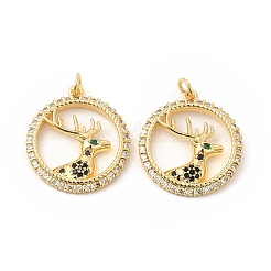 Pendentifs avec zircon cubiques à micro-pavés en laiton&nbsp;KK-H441-26G