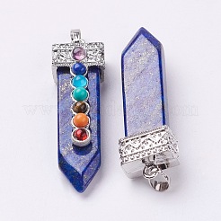 Natürlicher Lapislazuli mit synthetischen & natürlichen gemischten Stein Chakra großen Anhängern&nbsp;G-E415-A17