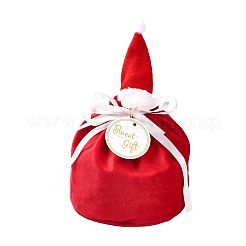 Sacs à cordon en velours chapeau de noël&nbsp;ST-CJ0001-01A