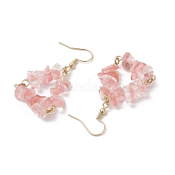 Природные смешанные камень бисер болтающиеся серьги&nbsp;EJEW-JE06388