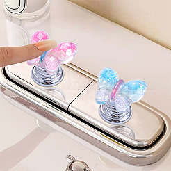 4 Stück 4 Farben Toilettentankknopf aus Kunststoff in Schmetterlingsform&nbsp;AJEW-TA0003-57