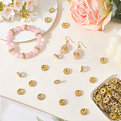 120 шт. Латунные бусины со стразами&nbsp;RB-PA0001-03G-01