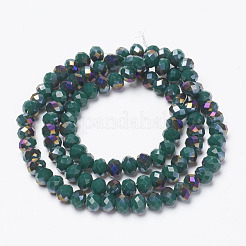 Гальванические непрозрачные стеклянные бусины&nbsp;EGLA-A034-P8mm-F06