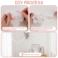 Фетровые цветочные баннеры&nbsp;AJEW-WH20020-107B