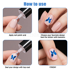 6 Blatt 2 Stile Schmetterlingsmuster Haustier Kunststoff Nail Art Aufkleber&nbsp;DIY-HS0002-06