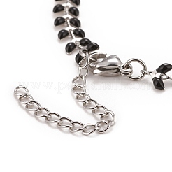 Collana con catena a maglie di grano smaltato&nbsp;NJEW-P220-02P