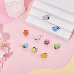 9pcs 9 Farben handgemachte Bunte Malerei-Perlen&nbsp;LAMP-TA0002-64