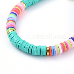 Bracciali elasticizzati fatti a mano in perle di argilla polimerica&nbsp;BJEW-JB05079