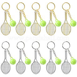 5 шт. непрозрачный акриловый теннисный брелок с изображением теннисной ракетки из сплава&nbsp;KEYC-YW00243-01