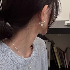 Серьги-кольца из латуни с переплетающимися линиями&nbsp;FS-WG6BDC5-02