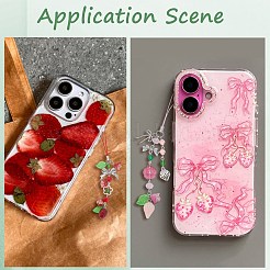 Наборы для самостоятельного изготовления ремешков для мобильных телефонов в виде цветка клубники и банта&nbsp;DIY-SC0031-84