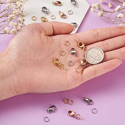 Застежки-карабины из нержавеющей стали 304 с вакуумным покрытием PVD и соединительные кольца из нержавеющей стали 304&nbsp;STAS-YS0001-06