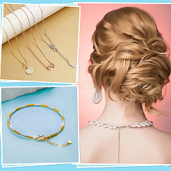 8 шт. 4-х стилевая латунная удлинительная цепь с подвесками в виде сердечек и застежкой-карабином&nbsp;FIND-ME0002-41