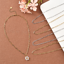 12 шт. 4 стиля ожерелья из нержавеющей стали 304 в виде скрепок&nbsp;NJEW-SC0001-56