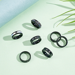 12 шт. хрустальное кольцо с рифленым узором&nbsp;RJEW-UN0002-46EB