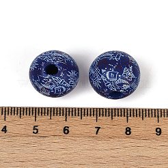 Тема Дня независимости деревянные европейские бусы&nbsp;WOOD-Z005-01C-03