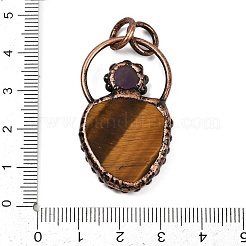 Подвески из натурального тигрового глаза и натурального аметиста&nbsp;G-Z101-06R-06