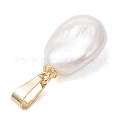 Подвески из натурального жемчуга кеши с застежками-карабинами из нержавеющей стали 304.&nbsp;PALLOY-JF05102