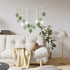 Лист полиэстер макраме настенный декор в стиле бохо&nbsp;AJEW-WH20006-213B